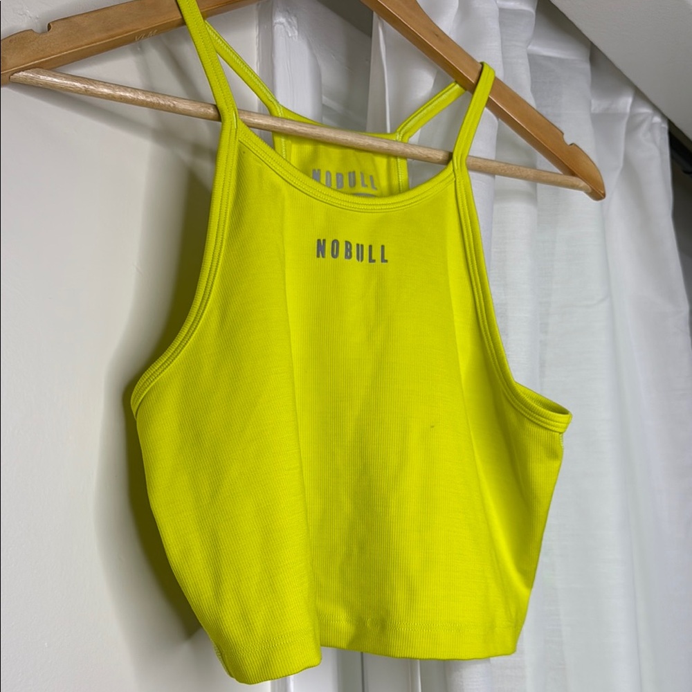 NOBULL Women's Neon Yellow Crop Tank Top